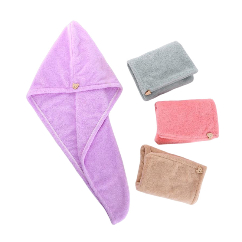 Single-layer Hair Drying Hat Hair Wrapping Towel Coral Fleece Absorbent Quick-drying Shower Cap Adult Dormitory Long Hair Drying Towel Hair Washing Towel
