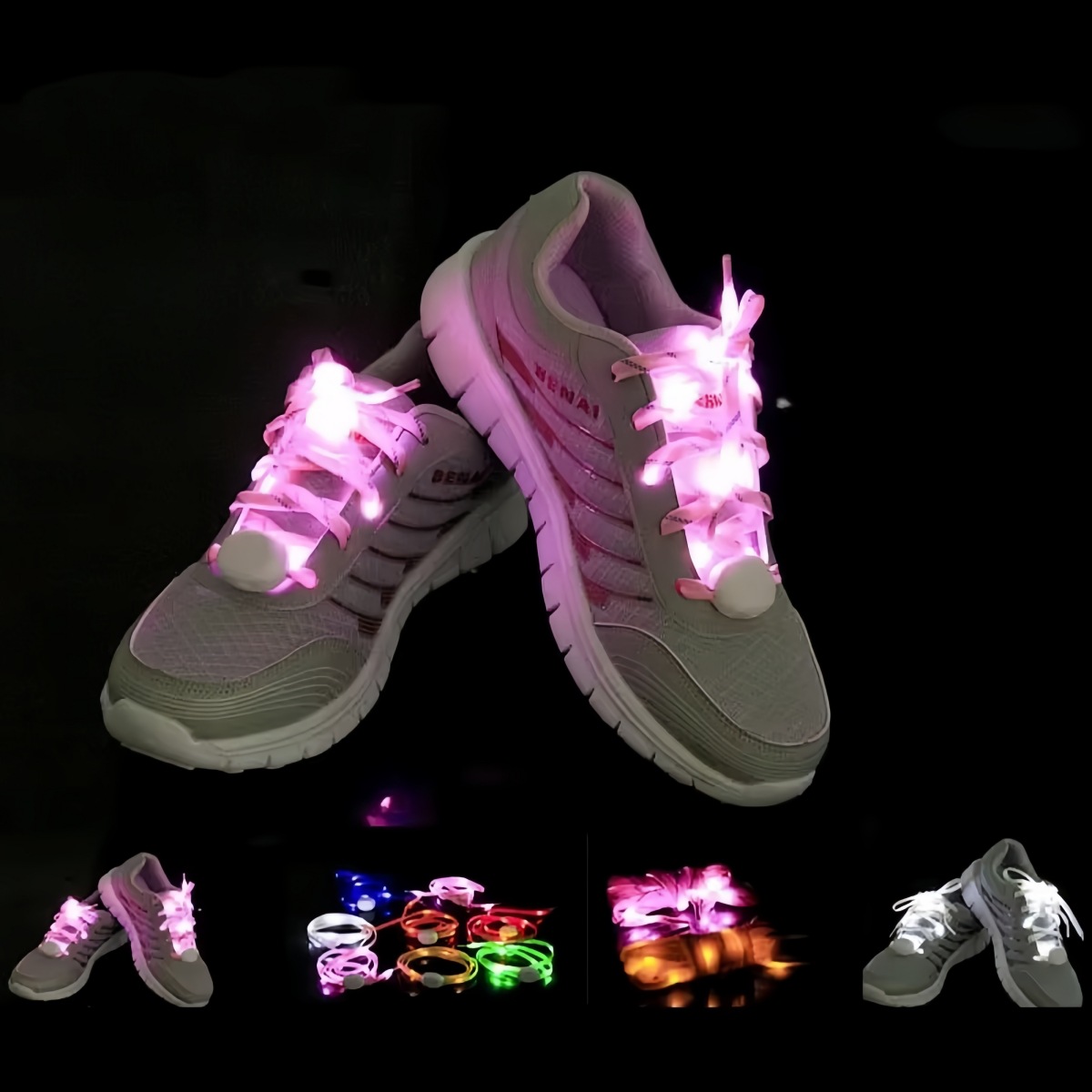 2025 New Generation Led Luminous Shoelaces with Nylon Webbing, High-Brightness Light Beads, Customizable Support, and Colorful Lighting Effects