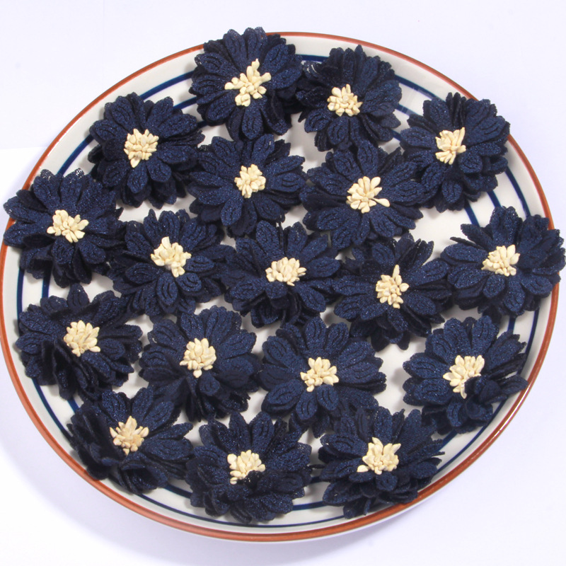 Fabric Flower Accessories Pearl Hemp Petal Flower Core DIY Clothing Apparel Flower Hat Shoe Flower Decorative Flower