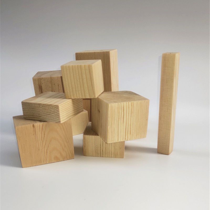 Деревянные блоки, бревна, квадратные бруски из сосны, маленькие ножки, строительные блоки, деревянные квадраты