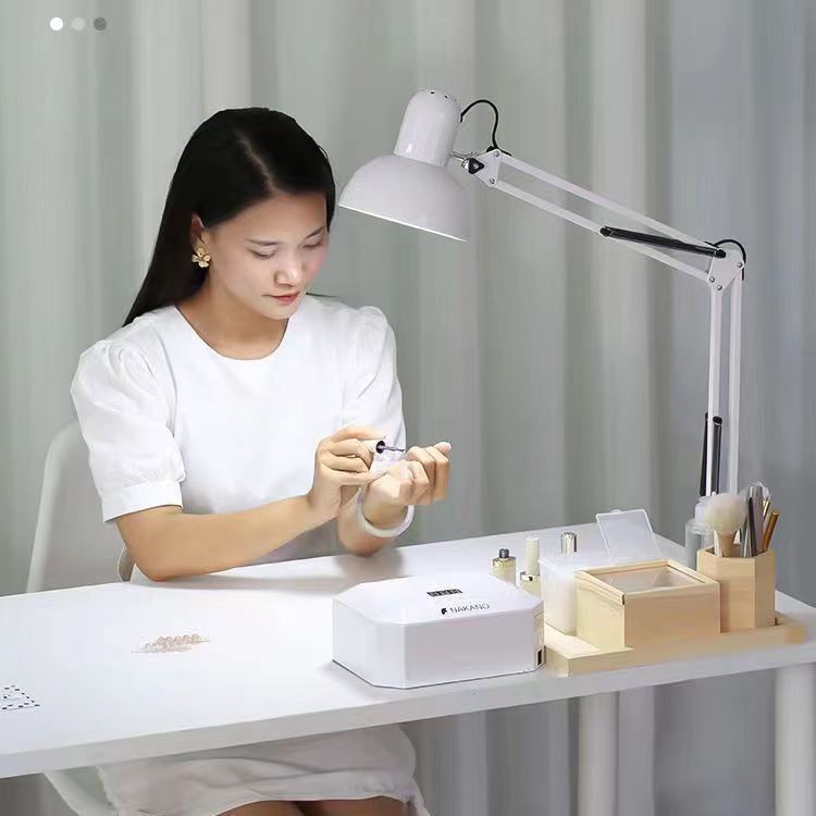 LED Long Arm Eye Protection Table Lamp Learning and Reading Work Eyelashes Nail Art Table Lamp Creative Folding Long Arm Clip Table Lamp