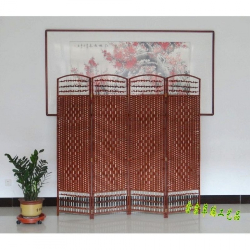 Special Offer Chinese Rattan Screen Folding Partition Solid Wood Fashion Hotel, Living Room Bedroom Mobile Folding Screen Simple Factory