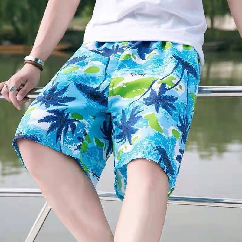 Summer Printed Five-Point Men's Beach Pants Casual Sports Loose Large Size Shorts Men's Thin Trendy Beach Swimming Trunks
