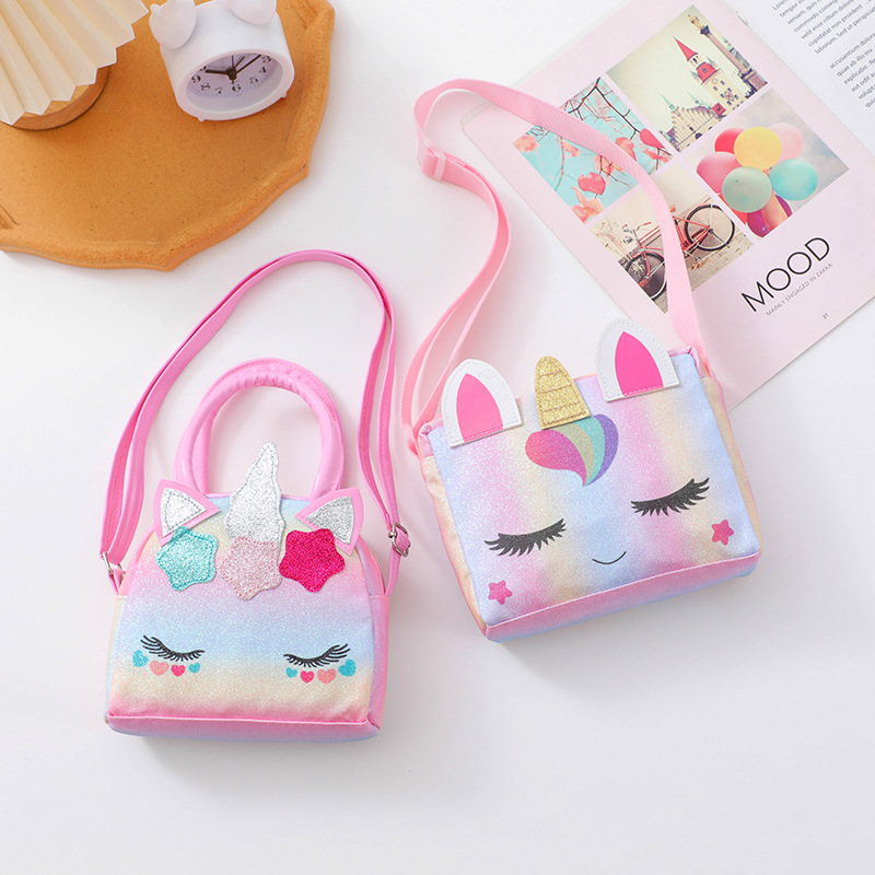 Unicorn Kidsren's Crossbody Bag Tpu Cosmetics Bag Spot Cartoon Shoulder Bag Unicorn Travel Bag Cute Student
