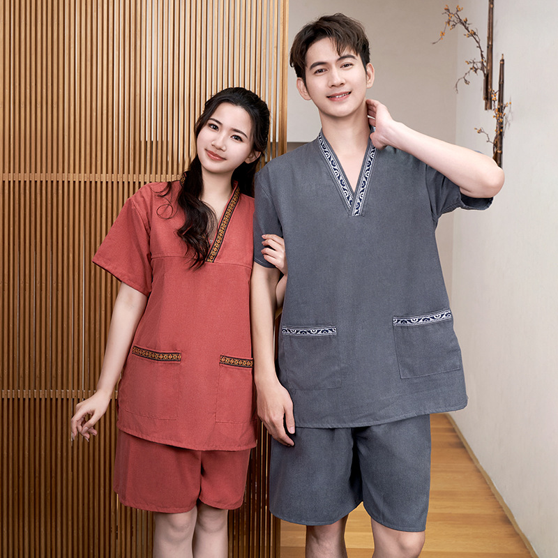 High-grade sweat steaming Gongma women's moxibustion massage sauna men's foot bath hotel bathrobe physiotherapy wholesale