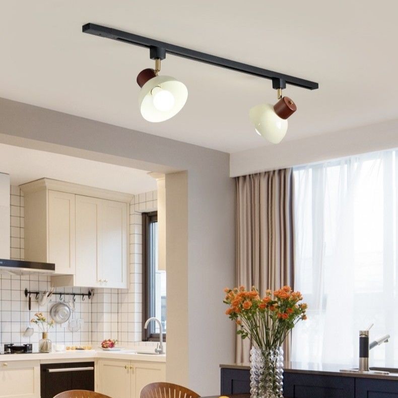 Wabi-Sabi Retro Style Movable Track Spotlight New Mid-Century Style Restaurant Bar Island Clothing Store Commercial Chandelier