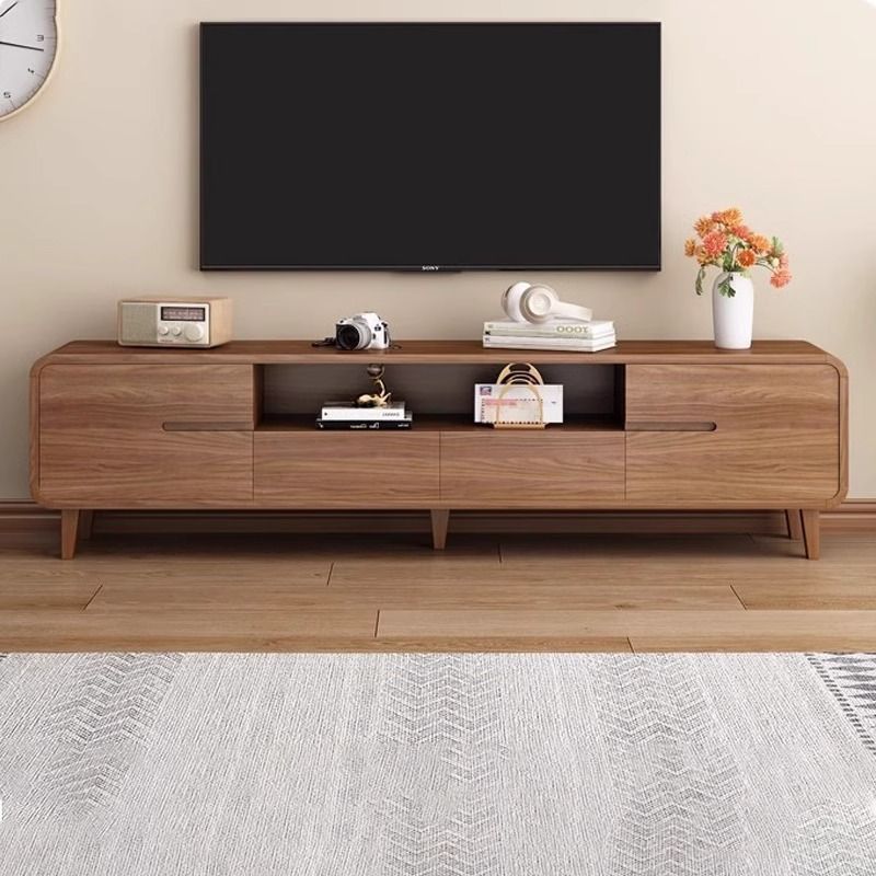 Tv Cabinet Living Room Household Small Apartment Coffee Table Combination Simple Modern Floor-Standing Rounded Corner New Model Foreign Trade Wholesale
