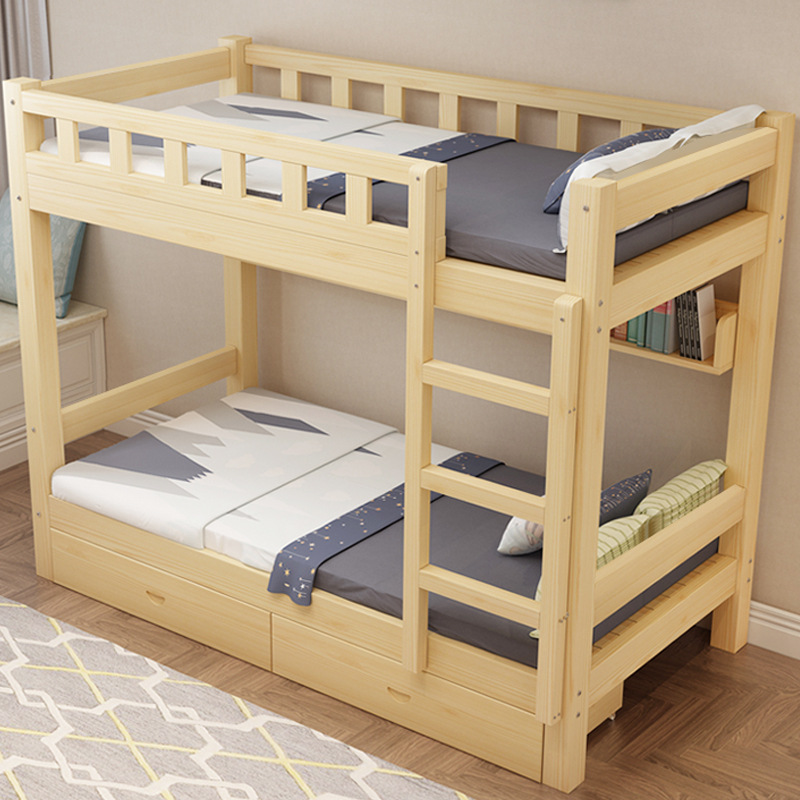 Solid Wood Upper and Lower Bunk Student Dormitory Bed Pine Bed Economical Mother Bed Modern Simple High and Low Bunk Bed Manufacturers