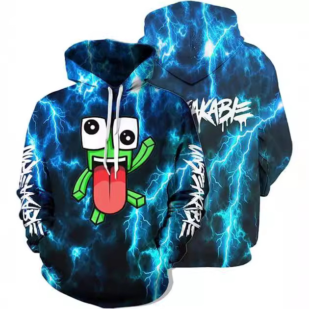 2025 Cross-Border New Style Colorful 3D Digital Printing Sweatshirt Hoodie Kidsren's Cosplay Clothing Factory Direct Sale