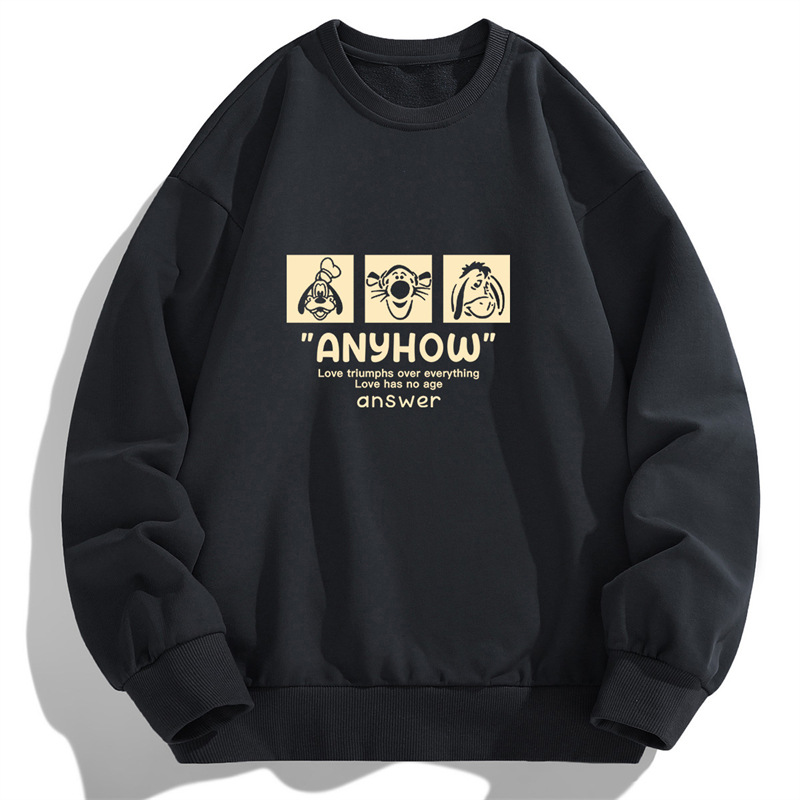 [Fleece-lined optional] 2023 new autumn spring long-sleeved T-shirt men's sweater bottoming shirt Men's Round Neck Pullover