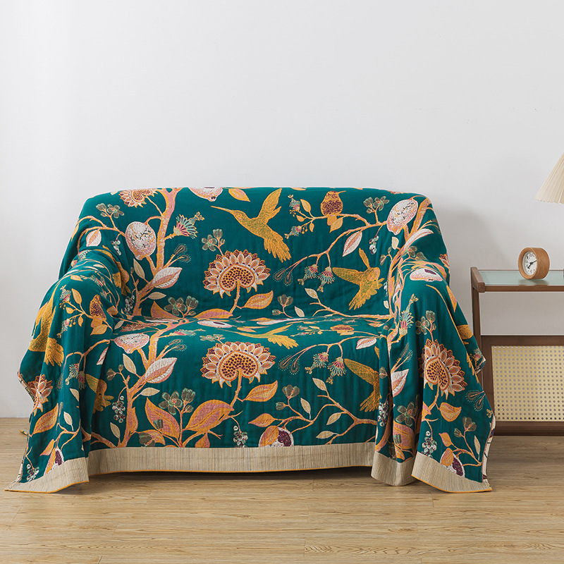 Summer Household Cotton Multi-Layer Gauze Towel Quilt Blanket Household Bedding Bed Sheet Gauze Blanket Adult Couple Blanket