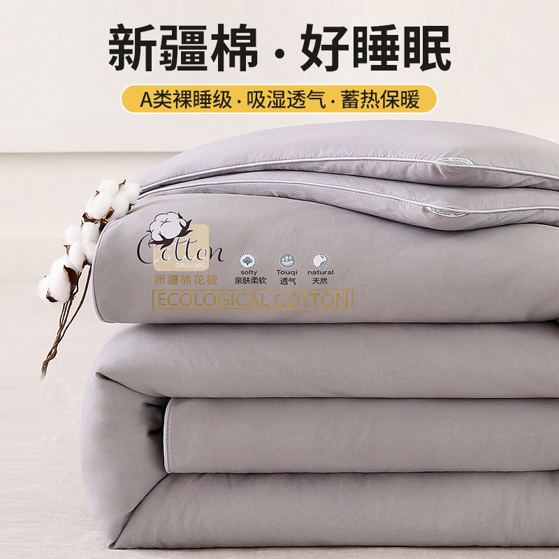 Class a Xinjiang Cotton Quilt Core, Zippered Two-In-One Quilt, Thickened for Winter, Autumn and Winter Quilt, Cotton Quilt, Washable Cotton