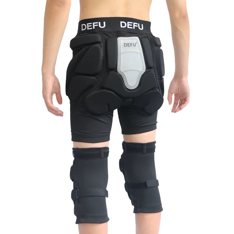 Silicone Professional Ski Protective Gear, Hip and Knee Pads, Inner Wear Ski Anti-Fall Single and Double Board Hip Pads Set