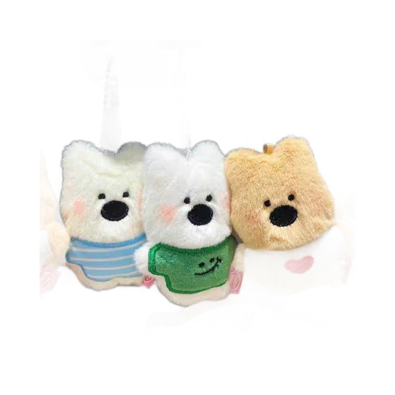 Our three schoolbags with pendant plush doll key chain cute pendant lovers cartoon finished gift girl