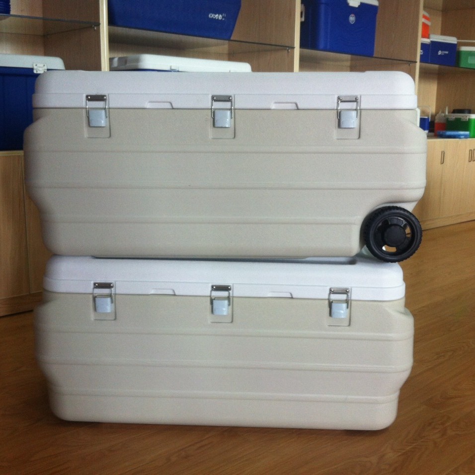 180L изолированный холодильный ящик для рыбалки, с колесами для доставки