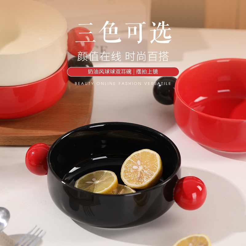 Customized Ceramic Bowls for Home Use, High-Looking Niche Yogurt Bowls, Ceramic Salad Bowls, Instant Noodle Bowls, High-Looking Soup Bowls, Tableware