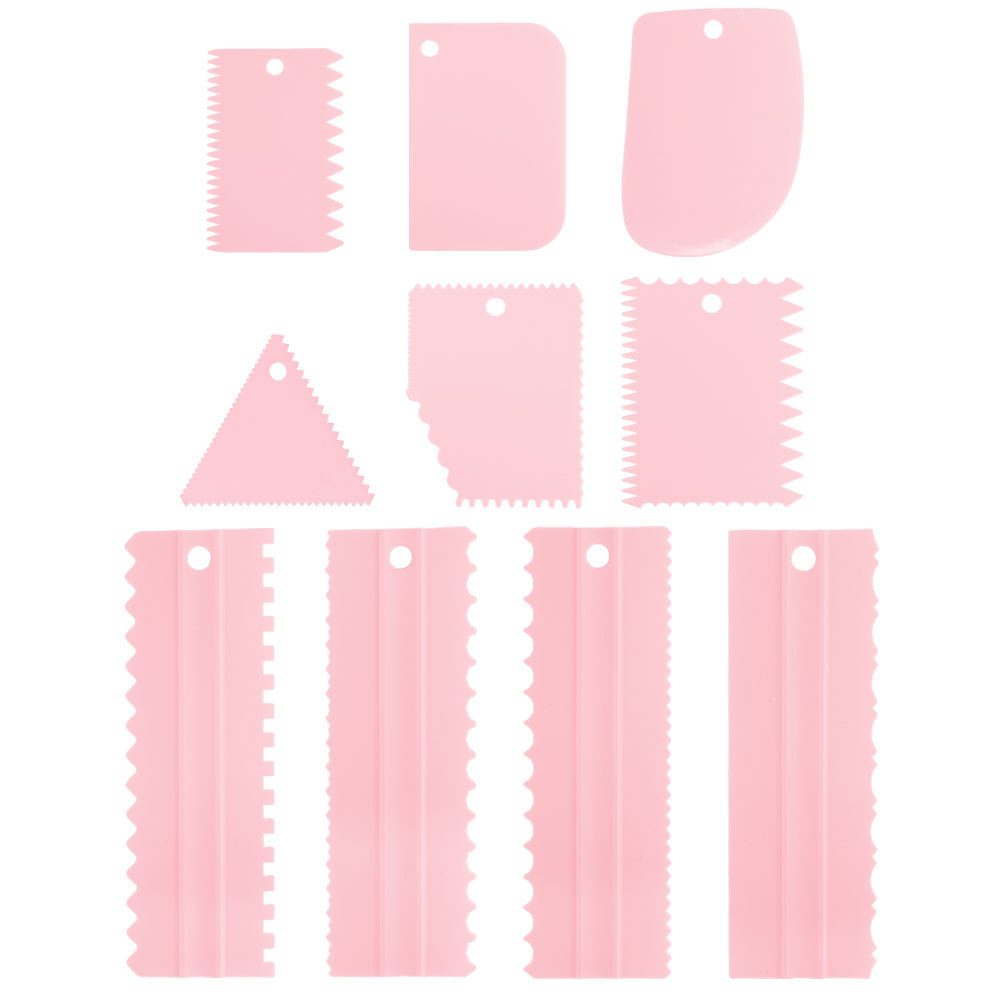 Spot plastic three-piece dough scraper plastic New comb cake scraper pattern cream scraper 4-piece set