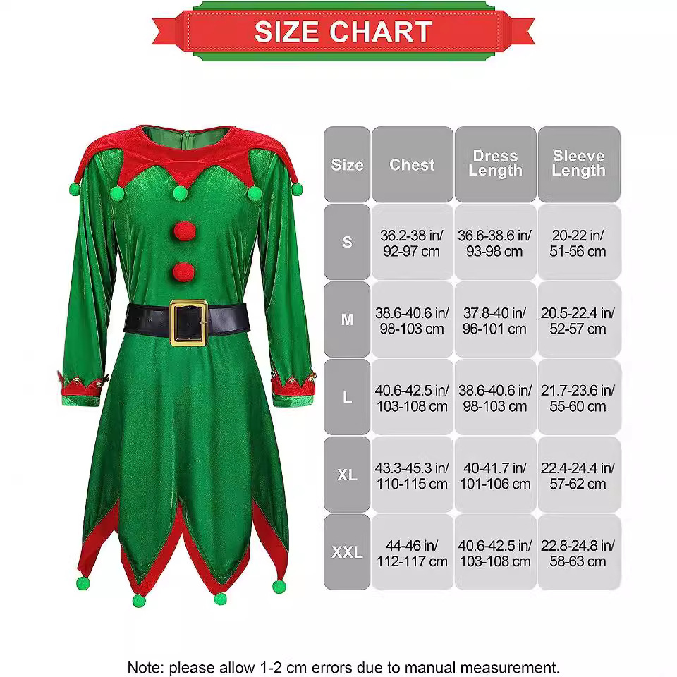 Christmas Children's Costume for Boys and Girls Cosplay Cute Green Elf Kindergarten Costume