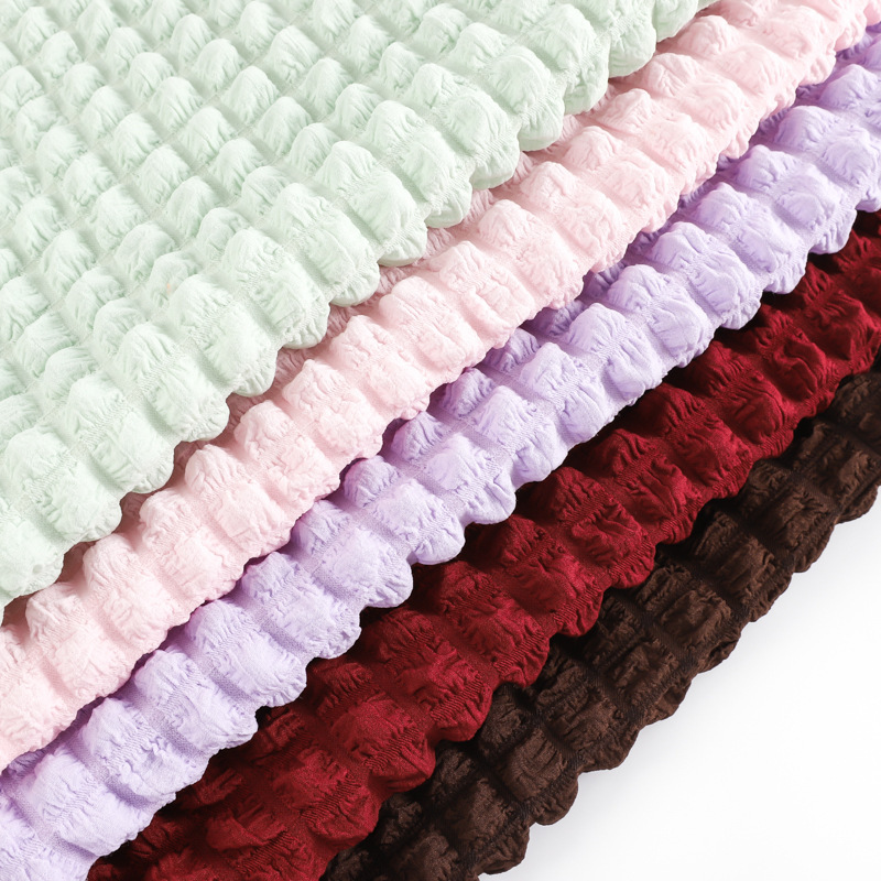 Three-dimensional bubble lattice stretch polyester fabric 250g plain clothing bags pillow waffle bubble fabric wholesale