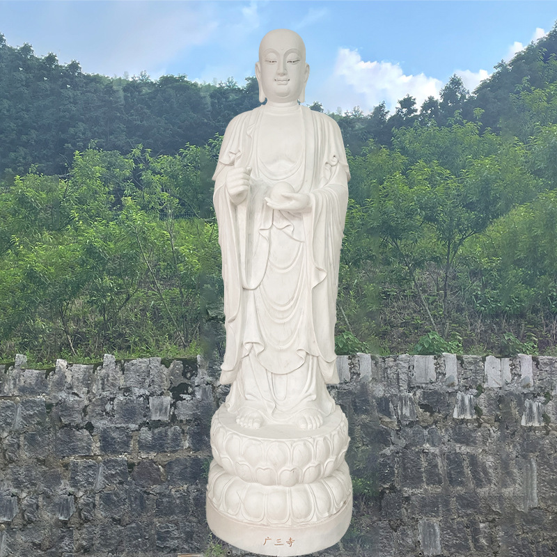 White marble Buddha statue large statue outdoor ornaments stone carving ksitigarbha bodhisattva granite maitreya buddha
