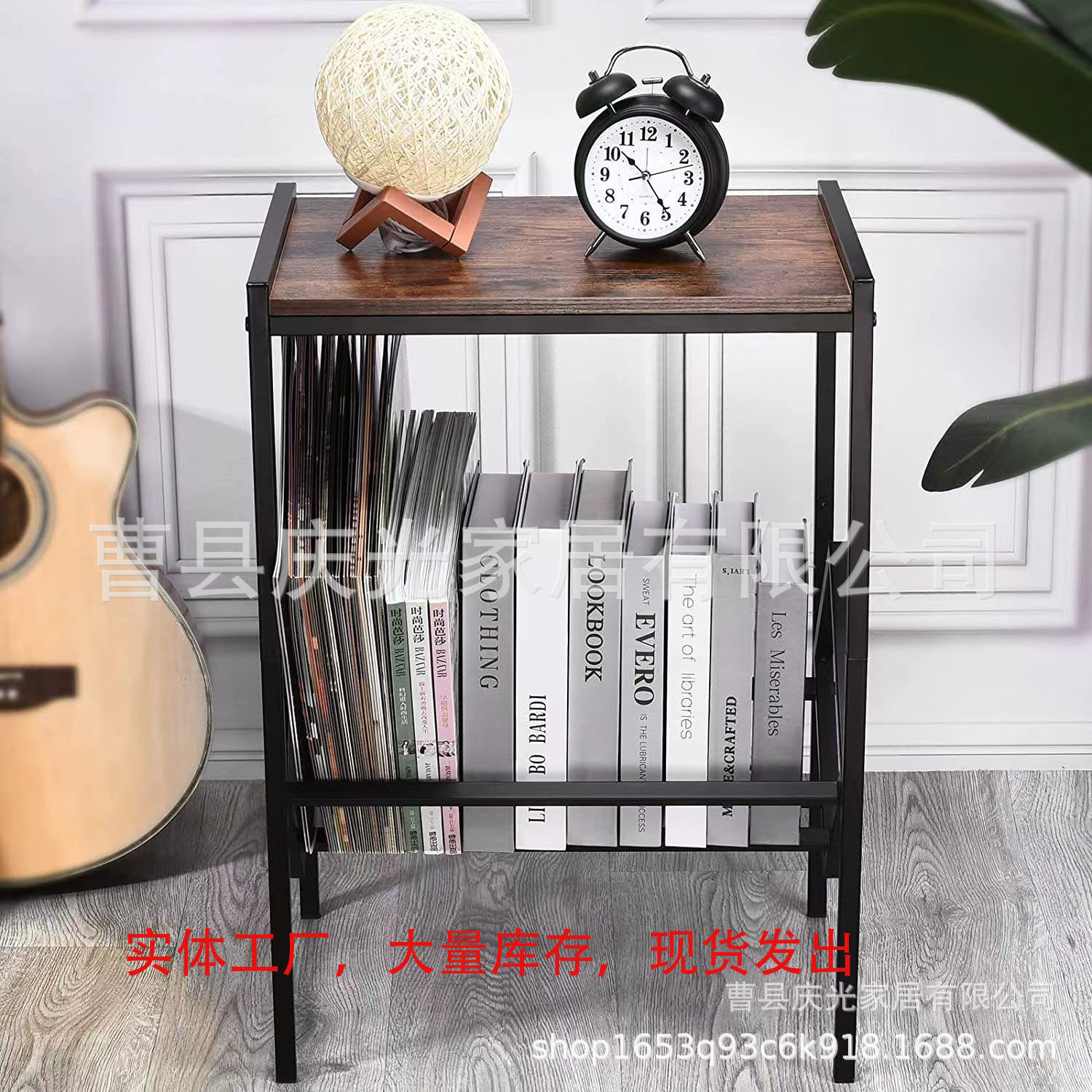 Iron double-layer vinyl record rack bedroom living room recorder side table living room record rack storage rack