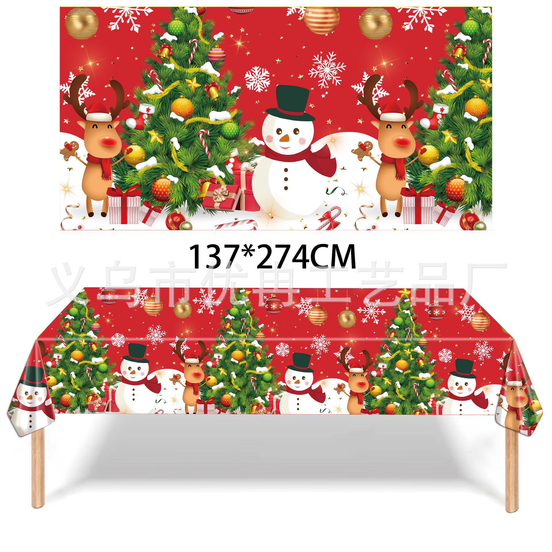 New Christmas MerryChristmas snowman 137 * 274c disposable pe plastic dining cloth tablecloth tablecloth