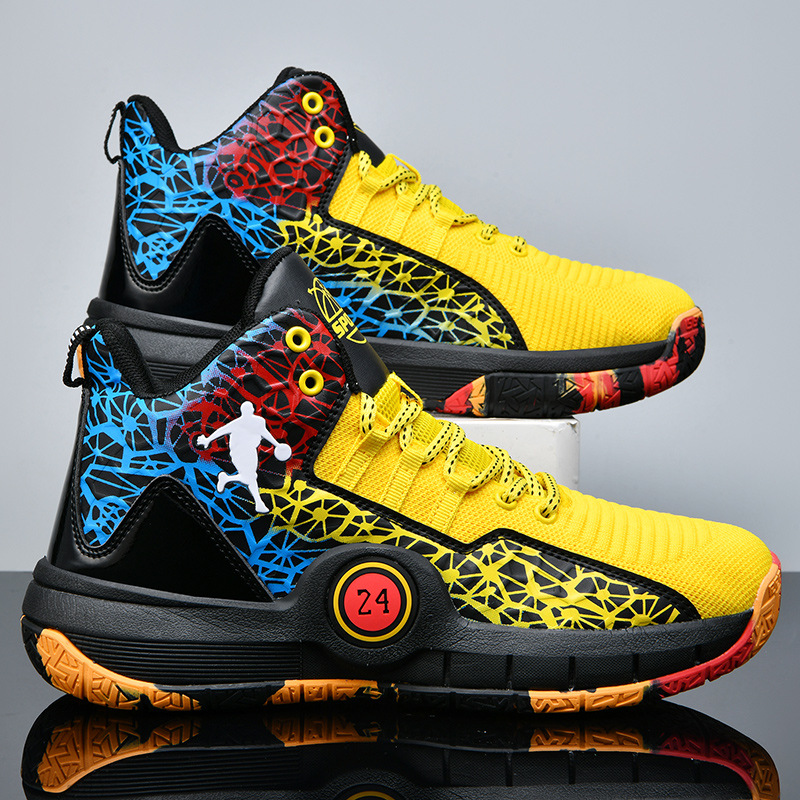 Basketball shoes Yu Shuai 14 male students autumn and winter white blue powder sonic speed 8 actual combat 7 female wear-resistant high-top cement floor has sound