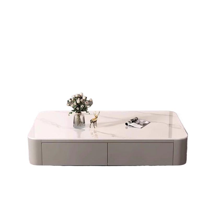 Rock Board Coffee Table Living Room Home 2024 New Entry Luxury Modern Simple High-end Small Apartment Coffee Table TV Cabinet Combination