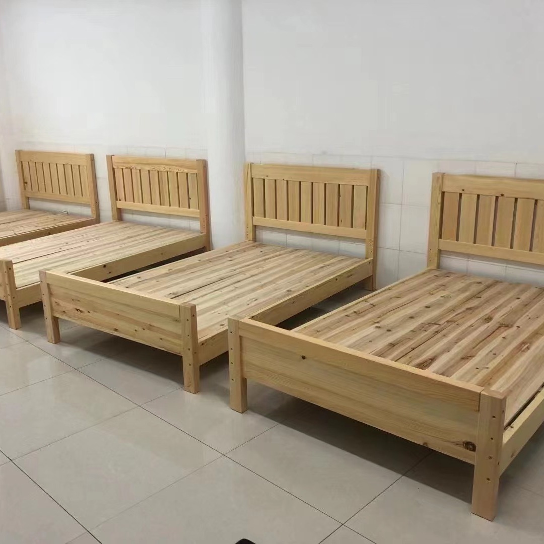 Direct Sales, Simple and Inexpensive Pine and Oak Wood 1.12m 1.5m Single Bed, Double Bed, Bunk Bed