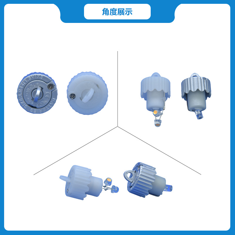 Cap Cover Rotating Light AG13 Battery Rotating Light Silver Gold Indicator Light Knob Switch Always Bright Color Changing Indicator Light