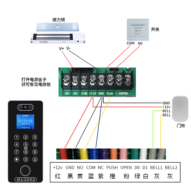 Face Recognition Fingerprint Lock Office Glass Door Password Lock Electronic Lock Smart Lock Access Control Company Double Door