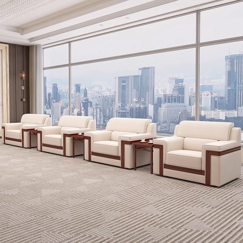 Vip Conference Sofa Single Office Negotiation Chinese-Style Business Fabric Reception Room Sofa Coffee Table Set