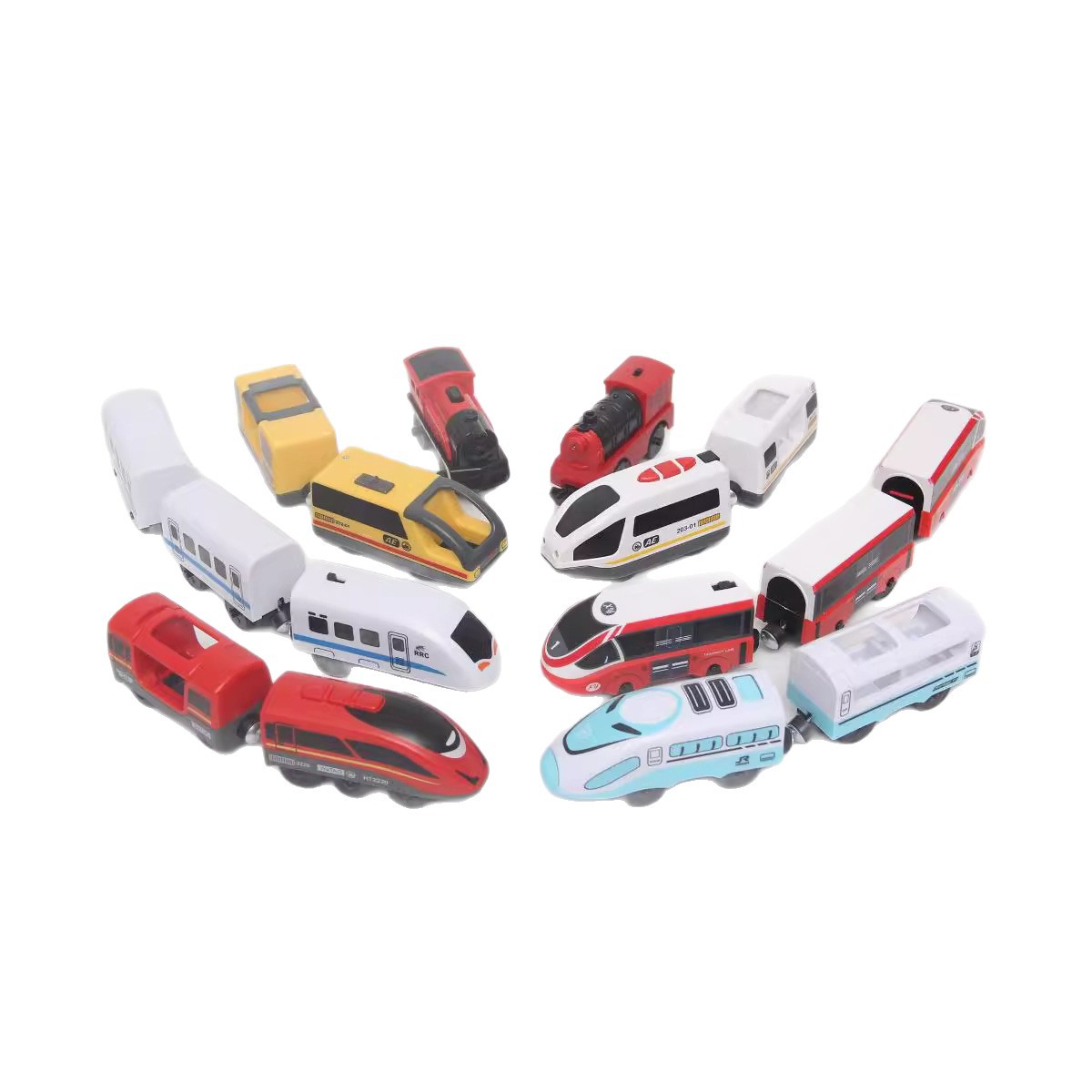 Electric Small Locomotive Children's Toy Wooden Rail Car Model Boy Girl Train Track Toy