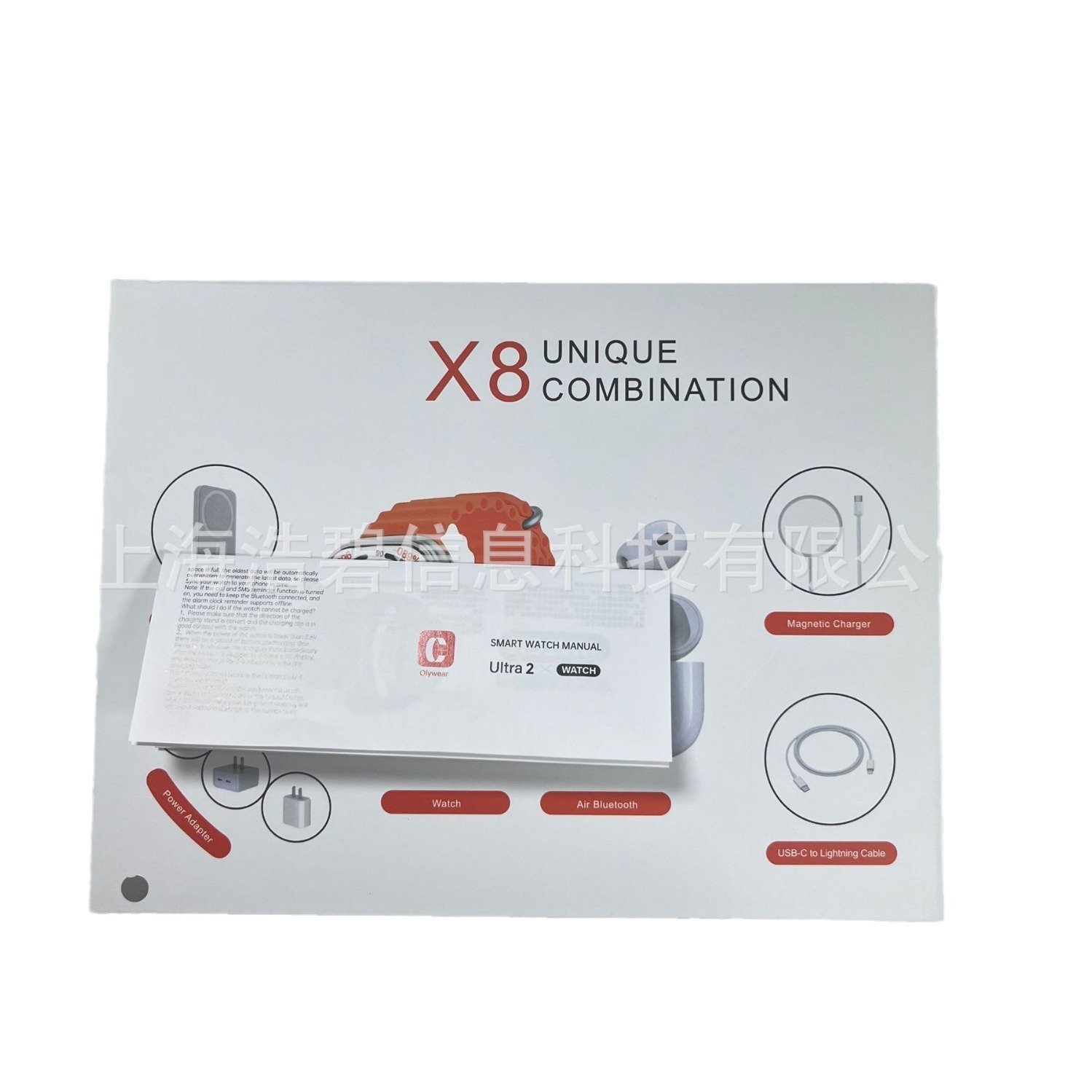 Cross-border Explosions X8X10ultra Smart Watch 5in1 suit with Charging Treasure 5th Generation Bluetooth Headset Watch