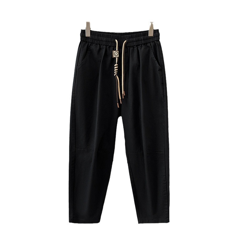 Autumn and winter plus size elastic waist simple radish pants women 300kg fleece-lined thick Joker casual dad jeans