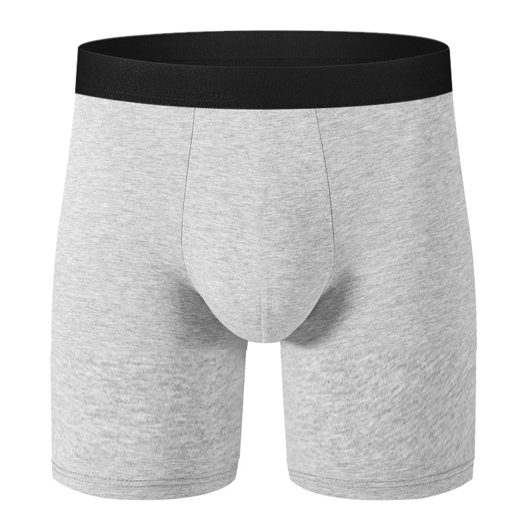 European and American Amazon cross-border men's four-corner solid color cotton breathable boxers men's underwear men's long foreign trade