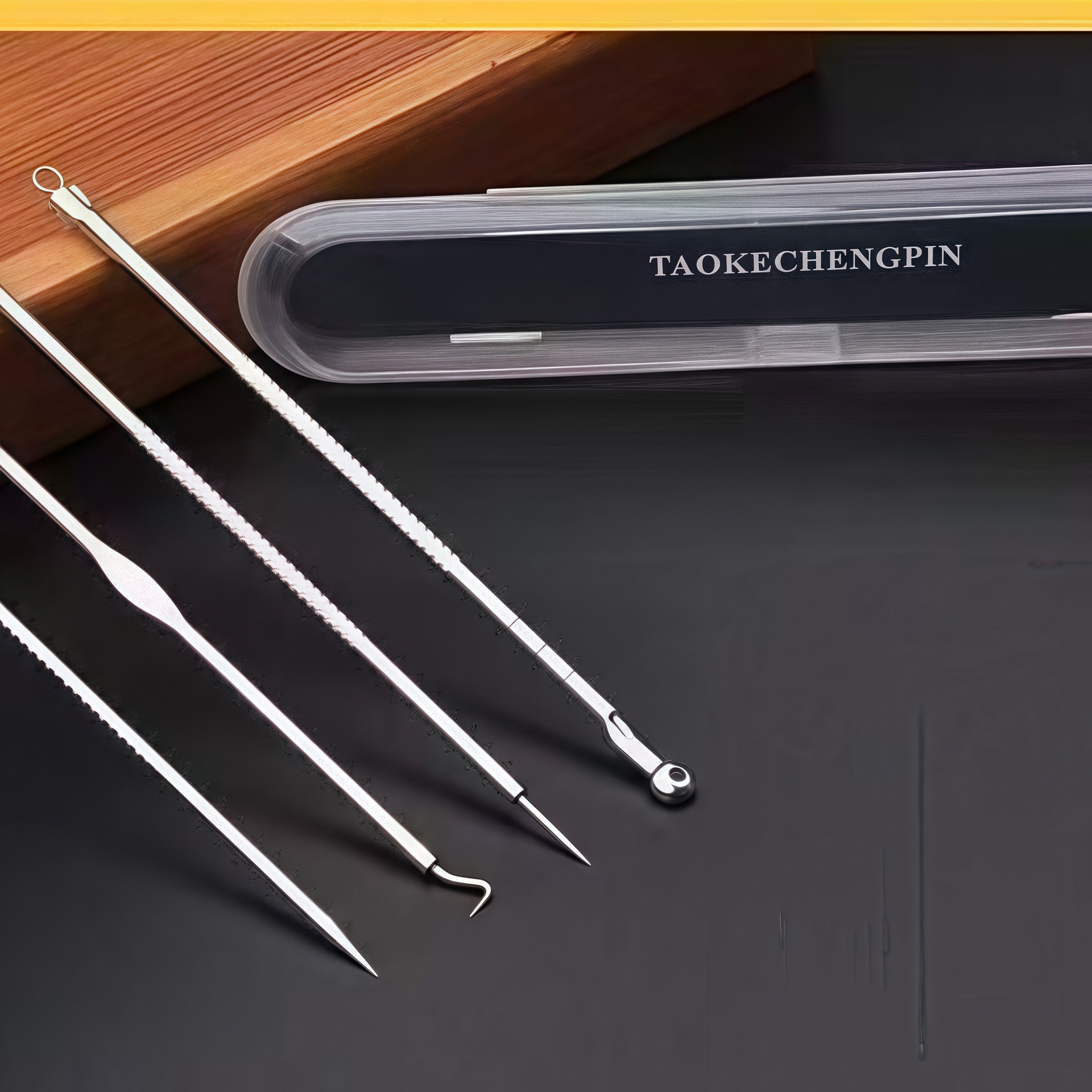 silver Acne Needle Black Head Needle Acne Needle Beauty Needle Acne Removal Needle Acne Extrusion Tool Acne Picking Needle Stainless Steel 4-Piece Set