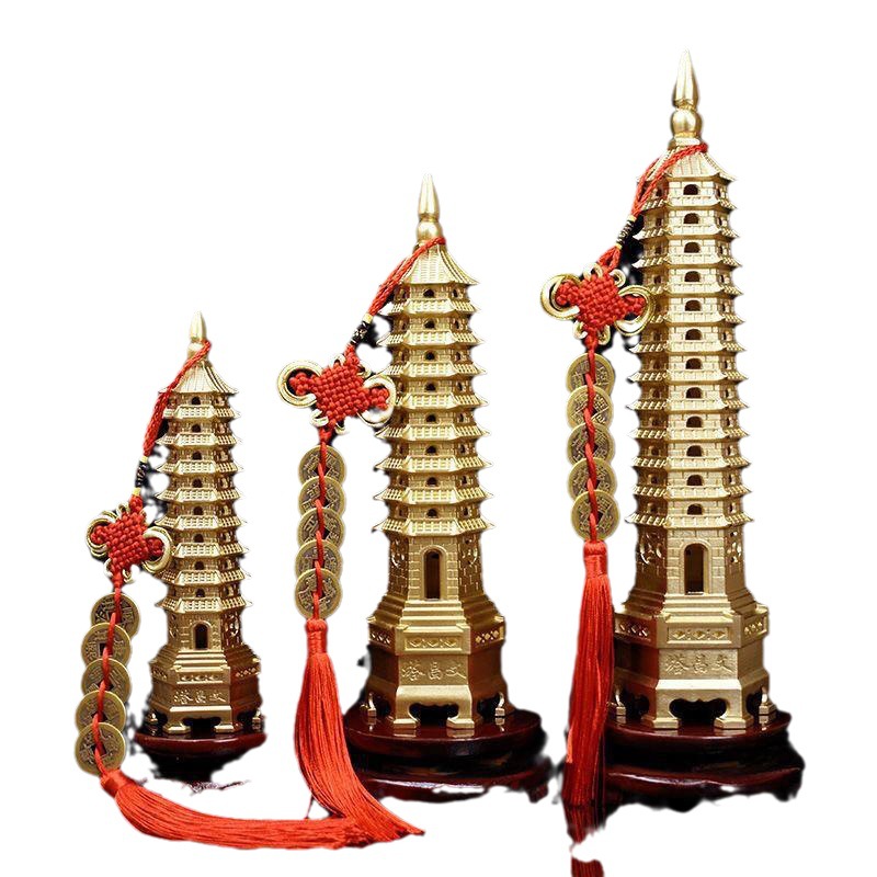 Wenchang Tower full copper ornaments boys and girls seven nine 13 13 three-story desk living room decorations wholesale
