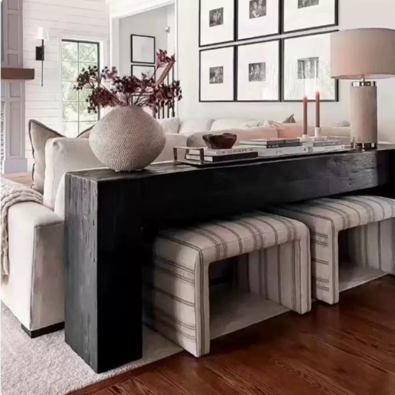 Home Sofa Back Entrance Table Solid Wood Home Stay Living Room Decoration Narrow Side Cabinet Decoration New House Long Table