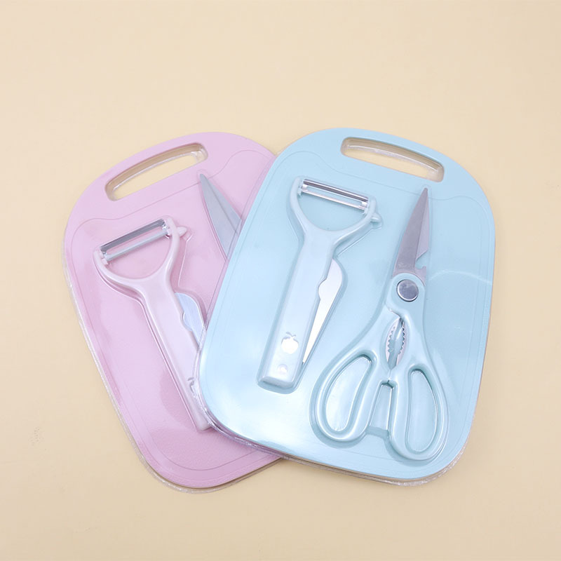 Оптовая продажа трех предметного набора ножей из нержавеющей стали и кухонных ножниц