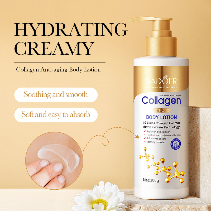 All English bone collagen body milk 300g SADOER moisturizing refreshing moisturizing cross-border foreign trade wholesale