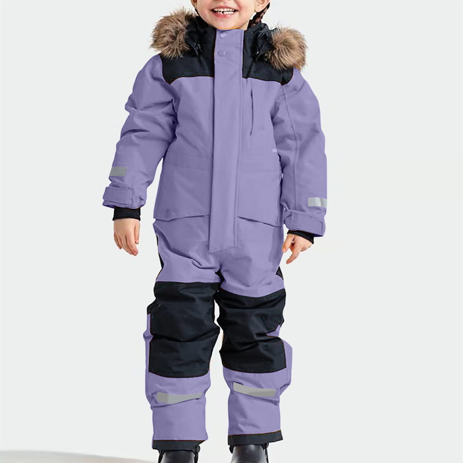New product in stock factory direct foreign trade cross-border outdoor one-body ski clothing waterproof fleece-lined thick warm boys and girls