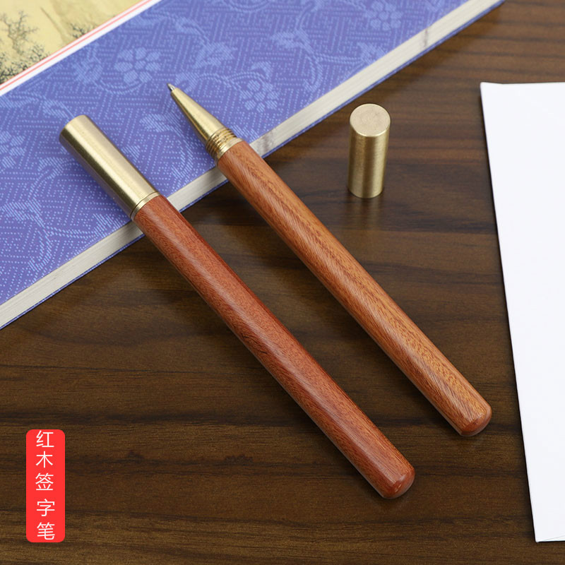 Деревянная подпись, латунная гелевая ручка, черная, для бизнеса