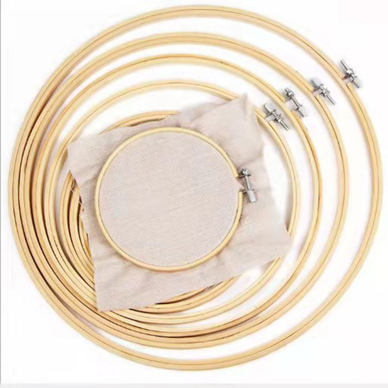 Factory spot retro embroidery tools round cross embroidery stretch frame DIY bamboo embroidery stretch