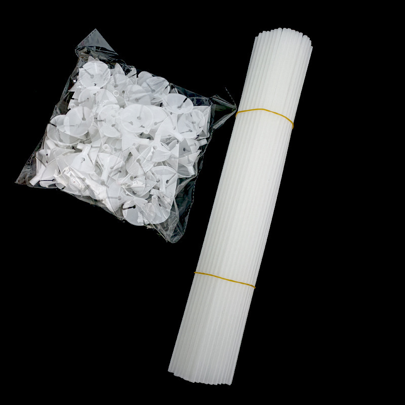 33cm White Balloon Rod Latex Balloon Tow Rod Balloon Fixed Hand Tow Rod Balloon Transparent Rod