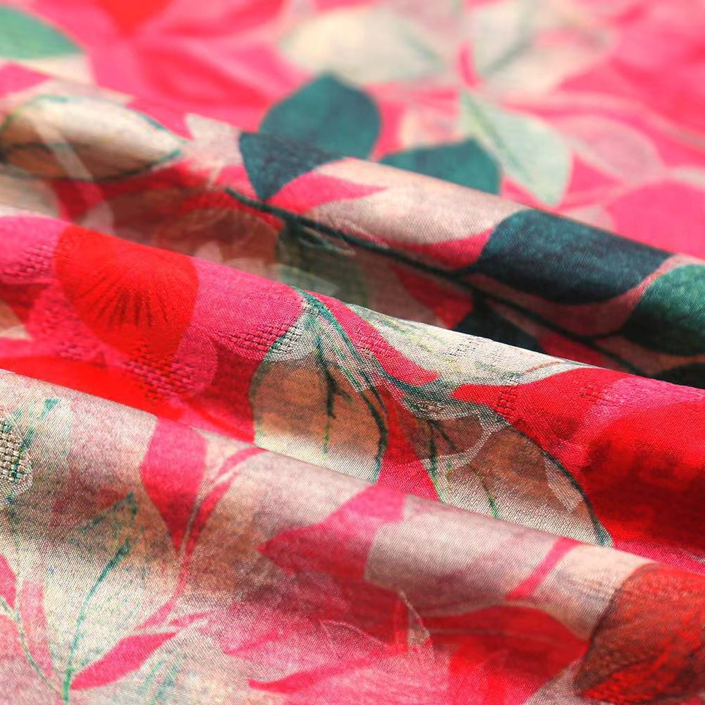 New artificial silk flower double-sided printing dress top coat scarf digital printing