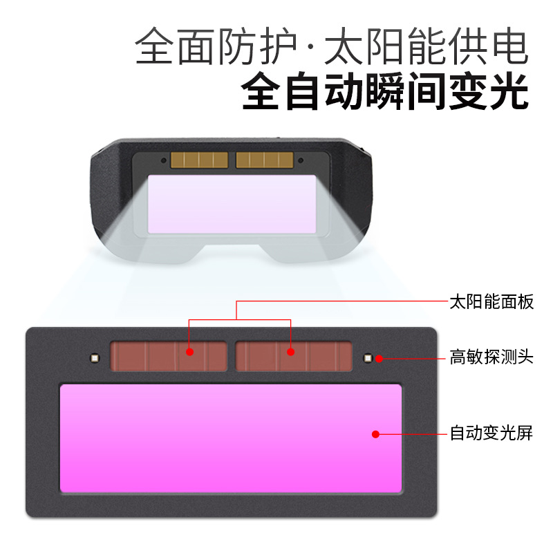 Factory welding glasses automatic dimming burning welder special argon arc welding anti-glare anti-hole anti-goggles light