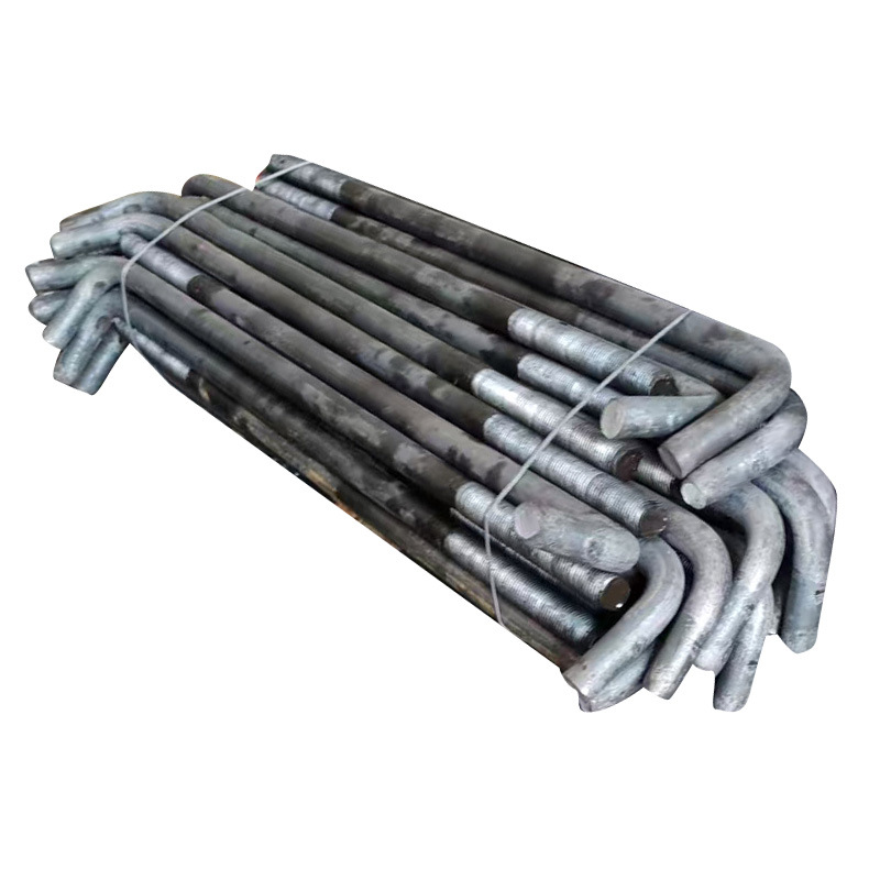 Manufacturer's Ready-Made 7-Shaped Foot Bolt Tower Crane Embedded Parts Base Foot M12M16M20 Customized Steel Structure with Picture Processing