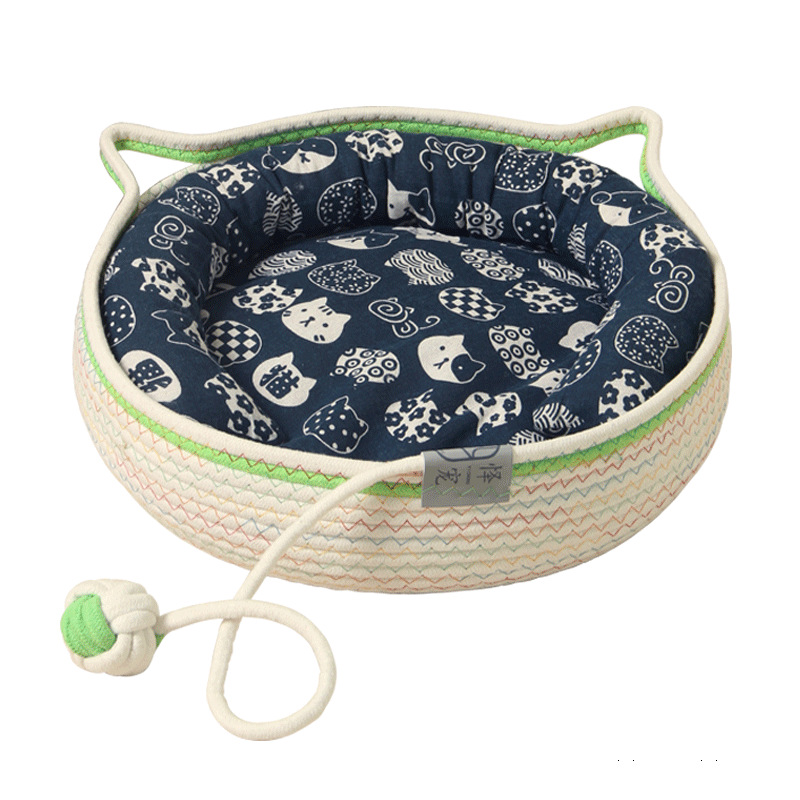 Cat Nest Four Seasons Universal Cotton Rope Woven Pet Nest Cat Sleeping Supplies Summer Summer Mat Nest Washable Cat Scratch Nest