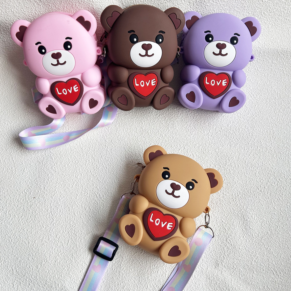 Popular Cartoon Coin Purse Children's Doll Bag Silicone Coin Purse Baby Crossbody Bag Storage Bag Factory Direct Sale